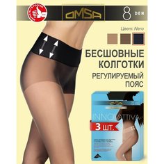 Колготки Omsa, 8 den, 3 шт., размер 4, nero