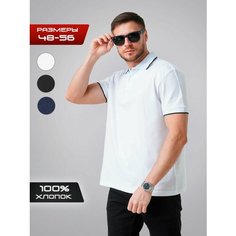 Поло MUSTEAM Для мужчин, размер 56, белый