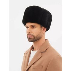 Шапка LUXURY FUR HATS формовка норковая, размер 57-58, черный