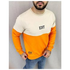Свитшот EGLO, размер 52, , бежевый, оранжевый