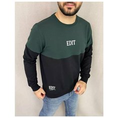 Свитшот EGLO, размер 52, , зеленый/черный