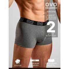 Трусы OVO collezioni Нижнее белье, комплект из 2 шт., размер 54, серый