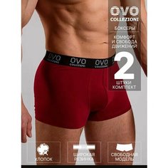 Трусы OVO collezioni Нижнее белье, комплект из 2 шт., размер 54, бордовый