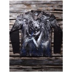 Лонгслив KRASAR, размер 3XL, , черный, серый