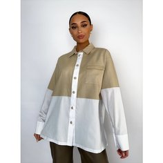 Рубашка DiSORELLE, размер L, бежевый/белый
