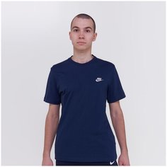 Футболка спортивная NIKE NSW CLUB TEE, 1 шт., размер S, темно-синий