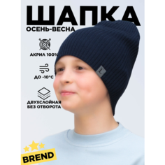 Шапка бини LanaCaps Вито, размер 56-58, синий