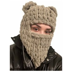 Балаклава , размер 54, серый Umka Knit Shop