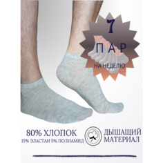Носки , комплект, 7 пар, размер 37/42, светло-серый Нет бренда