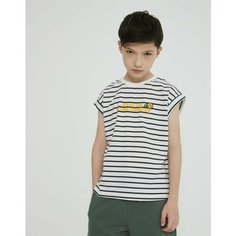 Майка Gloria Jeans GJ COOL, размер 6-8л/122-128, молочный/серый