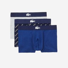 Трусы LACOSTE, комплект из 3 шт., размер TL, синий/белый