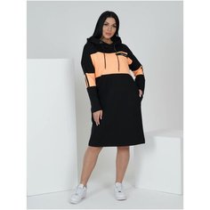Платье LOVETEX.STORE, размер 48, черный/оранжевый