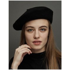 Берет , размер 50;58, черный Нет бренда