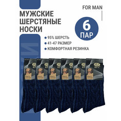 Носки , комплект, 6 пар, размер 41-47, синий Bestyday