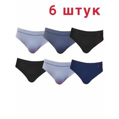 Трусы , комплект из 6 шт., размер 2XL / 50, синий, серый, черный Pride Me