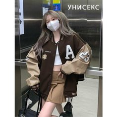 Бомбер , размер L, коричневый I Hope I Live