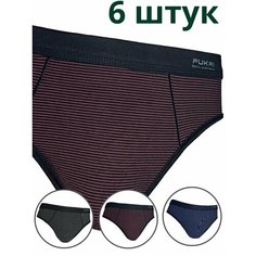 Трусы , комплект из 6 шт., размер XL / 46, красный, синий, черный Pride Me
