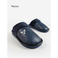 Тапочки Reezo Тапочки мужские, для подростка из экокожи с мехом, размер 310, синий
