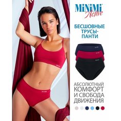 Трусы MiNiMi, комплект из 3 шт., размер 44/46 (S/M), черный, синий, красный