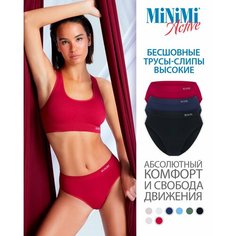 Трусы MiNiMi, комплект из 3 шт., размер 44/46 (S/M), синий, черный, красный