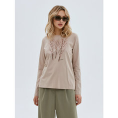 Лонгслив By Art BOYKO YULIANA Тонкий лонгслив Бежевые деревья, размер XS, , бежевый