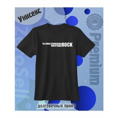 Футболка Zerosell с надписью rock рок прикол, размер L, чёрный