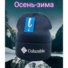 Шапка бини , размер OneSize, темно-синий Нет бренда