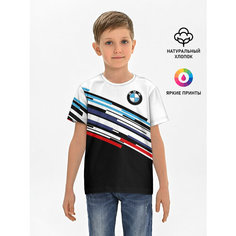 Футболка хлопковая детская BMW BRAND COLOR | БМВ, размер 146, мультиколор Lacotton.Ru