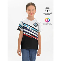 Футболка хлопковая детская BMW BRAND COLOR | БМВ, размер 152, мультиколор Lacotton.Ru
