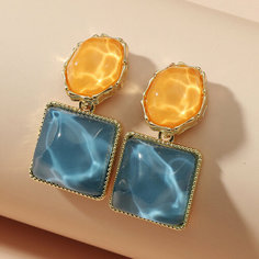 Серьги, размер 40 мм, оранжевый Fachion Jewelry