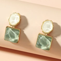 Серьги, размер 40 мм, бесцветный Fachion Jewelry