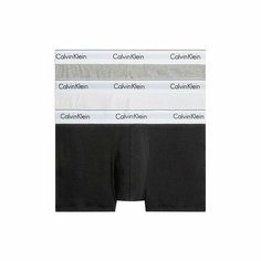Трусы CALVIN KLEIN TRUNK 3PK, комплект из 3 шт., размер S, черный/белый/серый