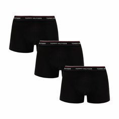 Трусы TOMMY HILFIGER 3P LR TRUNK, комплект из 3 шт., размер TM, чёрный