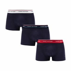 Трусы TOMMY HILFIGER 3P LR TRUNK, комплект из 3 шт., размер TS, синий
