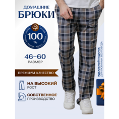 Брюки Vistyle Хлопковые, размер 4XL, сине-коричневый клетка