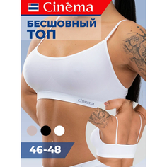 Топ Cinema бесшовный с узкими бретелями, белый, 1 шт., размер 46-48, белый