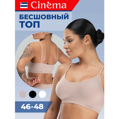 Топ Cinema бесшовный с узкими бретелями, бежевый, 1 шт., размер 46-48, бежевый