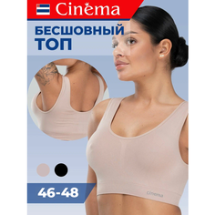 Топ Cinema бесшовный с широкими бретелями, бежевый, 1 шт., размер 46-48, бежевый