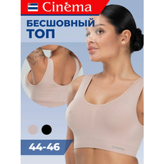Топ Cinema бесшовный с широкими бретелями, бежевый, 1 шт., размер 44-46, бежевый