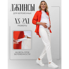 Джинсы мом PREGGY Белые джинсы для беременных, размер M, белый