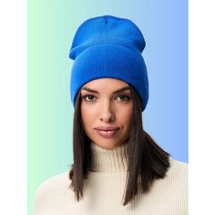 Шапка бини Шапка женская осенняя весенняя зимняя бини, размер ONE SIZE, синий Li Olya Home