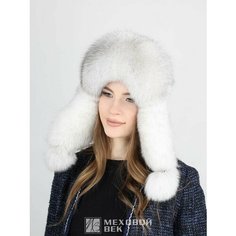 Шапка ушанка Меховой век, размер 56/58, белый