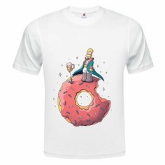 Футболка ONEQ унисекс 50-52 (XL) размер с принтом Симпсоны, белая, размер XL, белый