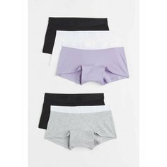 Трусы H&M, 5 шт., размер 146/152, серый, фиолетовый, белый, черный