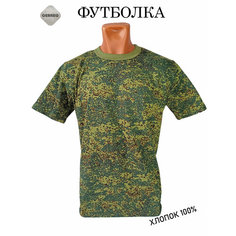 Футболка Военная тактическая футболка в расцветки камуфляж с мачкировочнфми свойствами на охоту и рыбалку, 1 шт., размер 52, зеленый Gerreg