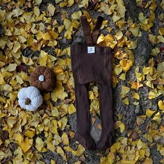 Колготки Колготки с подтяжками детские, размер S, коричневый Нет бренда