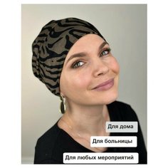 Шапка Katerina Lev, размер 52-60, коричневый/черный