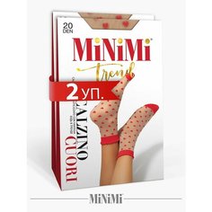 Носки MiNiMi, комплект, 20 den, 2 пары, размер 0 (UNI), красный, бежевый