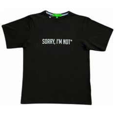 Футболка SORRY, IM NOT, размер оверсайз L, чёрный