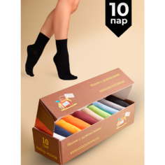 Носки Годовой запас носков, комплект, 10 пар, размер 25 (39-41), разноцветные